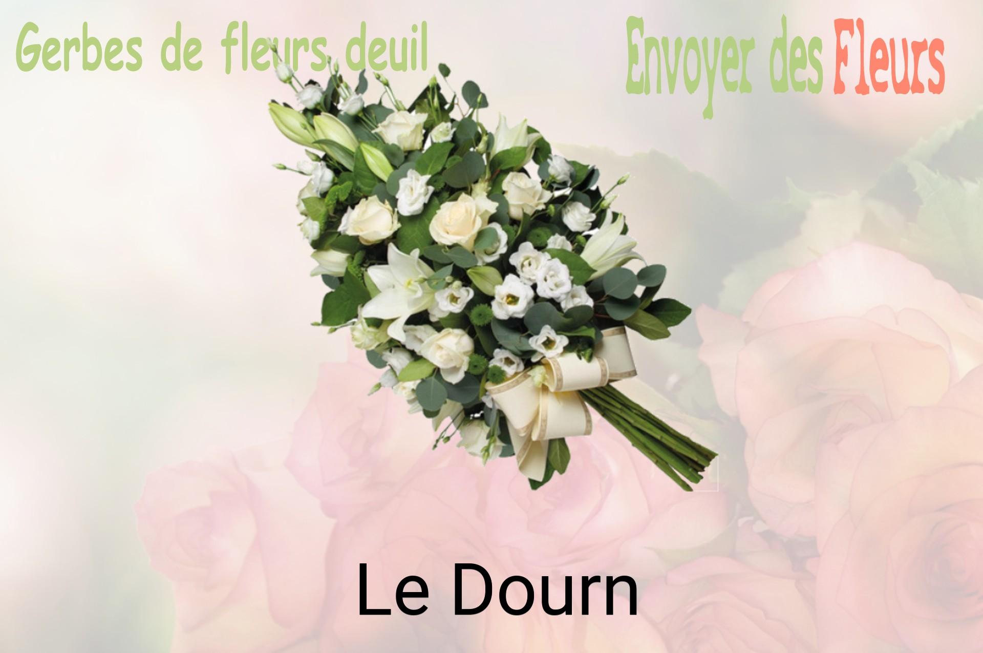 Gerbe de fleurs de deuil livrée à Le Dourn